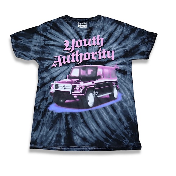 MENS YOUTH AUTHORITY MERCEDES G CLASS TIE DYE GRAPHIC TEE - Picture 1 of 5